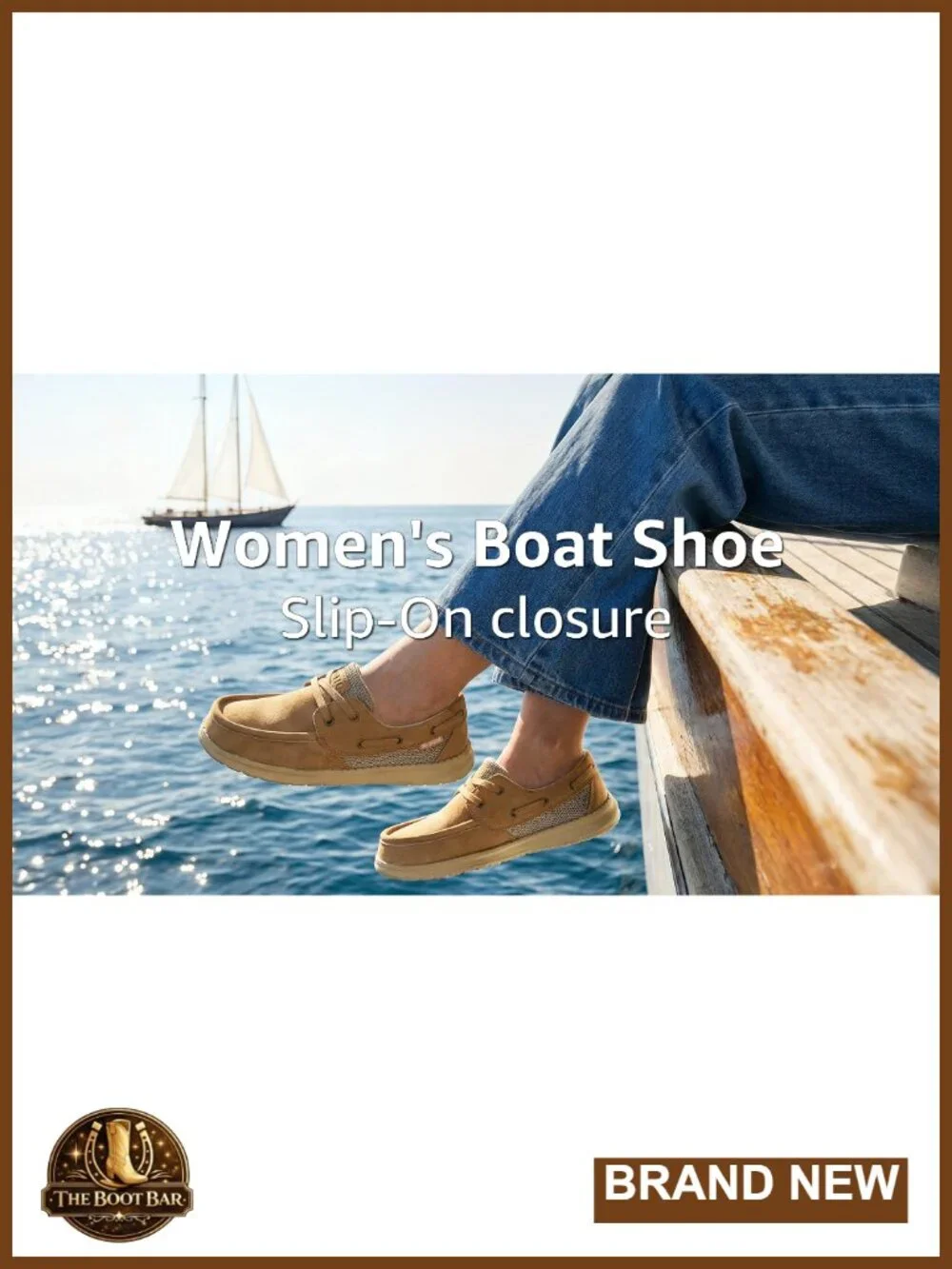 Women's Boat Shoes with Orthopedic Insole Slip On Lightweight Canvas Loafer